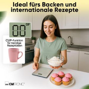 Produktbild für Küchenwaage Clatronic KW 3821, mit Tara-Funktion, Teilung 1 g