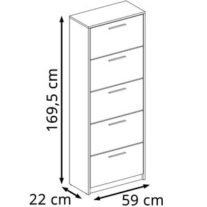 Produktbild für Schuhschrank Vicco Gizmo, sonoma eiche / weiß