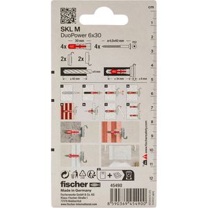 Produktbild für Schrauben-Dübel-Set Fischer 45490, Spiegelbefestigung SKL M