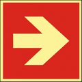 Hinweisschild Abtec ISO 7010 F001 Kunststoff 20 x 20 cm, nachleuchtend, Richtungspfeil