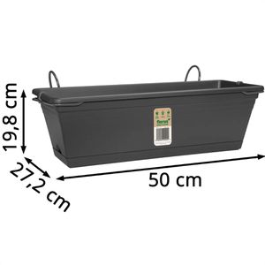 Produktbild für Blumenkasten Florus Mediterran Set 50, anthrazit