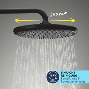 Produktbild für Duschsystem GROHE Vitalio Start System 250, schwarz matt