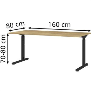 Produktbild für Schreibtisch Germania Profi 3.0, 4252-582, eiche / schwarz