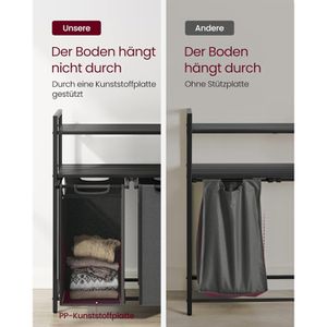 Produktbild für Wäschekorb Vasagle BLH211G01, schwarz, 2 Fächer