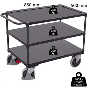 Produktbild für Tischwagen VARIOfit sw-500.650/AG, Metall &amp; Holz