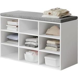 Produktbild für Schuhbank Vasagle LHS009W14, weiß, aus Holz