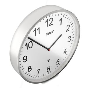 Produktbild für Wanduhr Mebus 19411, Aluminium, analog, Funkuhr