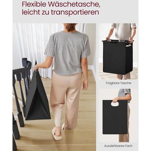 Produktbild für Wäschekorb Vasagle BLH101B01, braun/schwarz