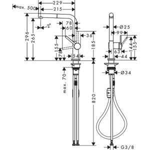 Produktbild für Küchenarmatur hansgrohe Talis M54, Edelstahl
