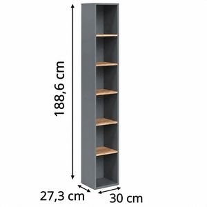 Produktbild für Badregal Vicco Viktor, aus Holz, anthrazit / goldkraft eiche