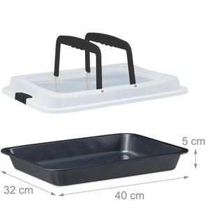 Produktbild für Backblech Relaxdays 10024300, 3in1, schwarz, aus Carbon-Stahl