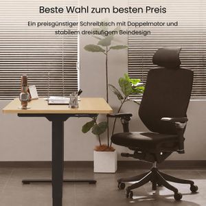 Produktbild für Schreibtisch FlexiSpot E5B, ahorn / schwarz