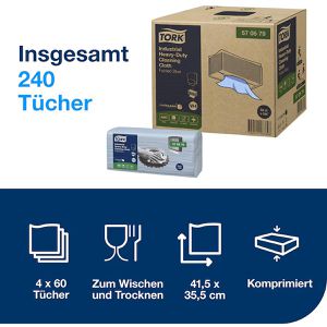 Produktbild für Einwegtücher Tork Industrial Heavy-Duty, 570579, W4, blau