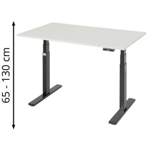 Schreibtisch Rau adlatus 100, lichtgrau / schwarz