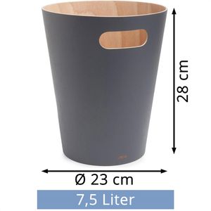 Produktbild für Papierkorb Umbra Woodrow Can, 082780-618, grau