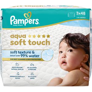 Produktbild für Feuchttücher Pampers Aqua Soft Touch, 144 Tücher