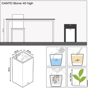 Produktbild für Übertopf Lechuza CANTO Stone 40 high, schwarz, 40 x 76 x 40 cm