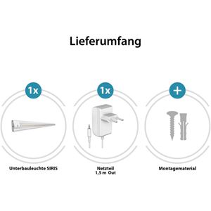 Produktbild für LED-Unterbauleuchte LEDSCOM Siris, warmweiß