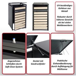 Produktbild für Mülltonnenbox Mendler HWC-J81, Metall