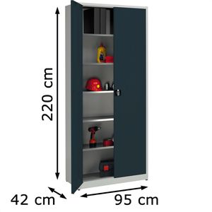 Produktbild für Werkzeugschrank Mauser MKST3/22STG, Metall, grau / anthrazit