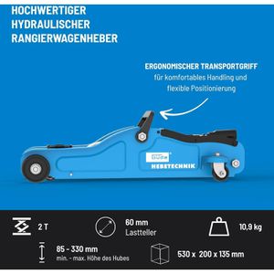 Produktbild für Rangierwagenheber Güde GRH 2/330 L, 18032, aus Stahl