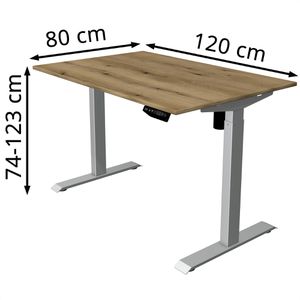 Produktbild für Schreibtisch Kerkmann Move 1, eiche / silber