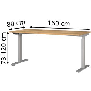 Produktbild für Schreibtisch Germania Mailand, 7908-641, eiche / silber