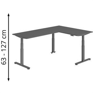 Produktbild für Schreibtisch Hammerbacher XDSMW, graphit / graphit