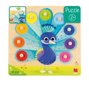 Goula Puzzle 453060 Pfau, Steckpuzzle, Holz, ab 2 Jahre, 9 Teile