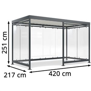 Produktbild für Personenunterstand WSM Köln K4 b/d, anthrazit, aus Metall