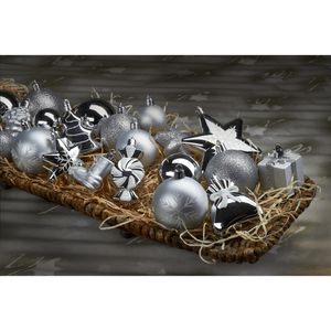 Produktbild für Weihnachtskugeln BRUBAKER 807702, silber