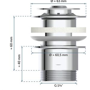 Produktbild für Ablaufgarnitur Kirchhoff Pop Up Ventil, aus Messing