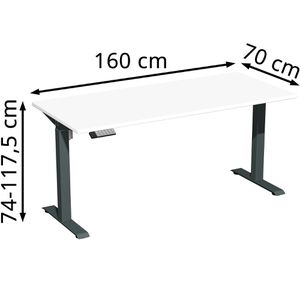 Produktbild für Schreibtisch Geramöbel Elevate Home, weiß / anthrazit