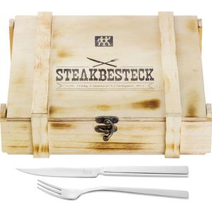 Produktbild für Steakbesteck Zwilling 07150-359, in Holzkiste, Edelstahl 18/10