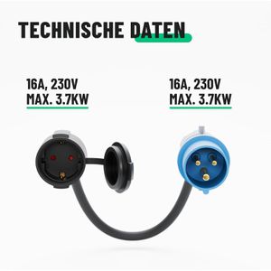 Produktbild für CEE-Adapter Absina 911008, Länge 0,5 m