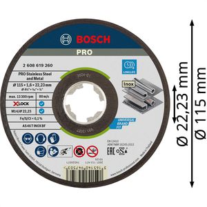 Produktbild für Trennscheibe Bosch PRO Stainless Steel, X-Lock