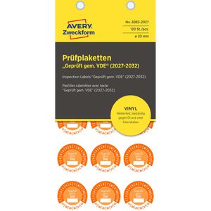 Produktbild für Prüfplaketten Zweckform 6983, Geprüft gem. VDE