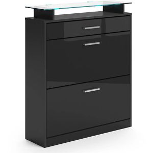 Produktbild für Schuhschrank Vicco Alex, schwarz, mit LED-Beleuchtung