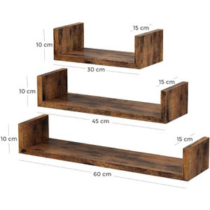 Produktbild für Wandregal Vasagle LWS066T01, vintage braun