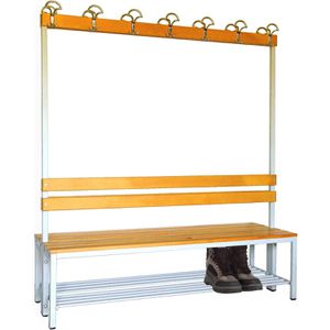 Produktbild für Umkleidebank SZ-Metall 59153-2, Sitzfläche Holz, 150 cm