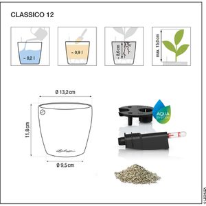 Produktbild für Übertopf Lechuza CLASSICO Color 12, muskat, Ø 13 x 12 cm