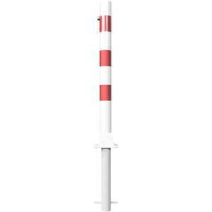 Produktbild für Absperrpfosten Schake 476UZHB+1, 1 Öse, rot/weiß, aus Metall