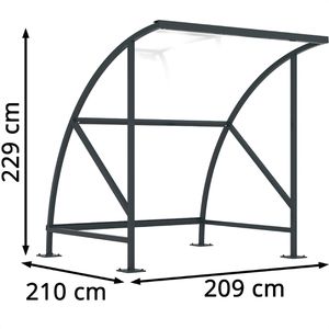 Produktbild für Fahrradunterstand WSM Bamberg B 1/02, anthrazit, aus Metall