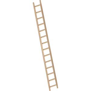 Layher Anlegeleiter 1036, Länge 4m, Bau-Anlegeleiter aus Holz mit 14 Sprossen