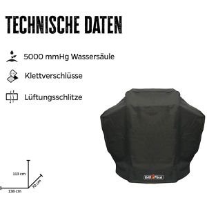 Produktbild für Grillabdeckung Grillfürst 18-097, aus Gewebematerial, schwarz
