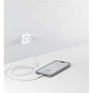Produktbild für Ladekabel Goobay 70192 Textilkabel, weiß, 0,5m