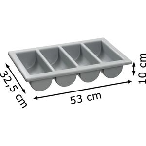 Produktbild für Besteckkasten Bartscher A500410, grau, aus Kunststoff
