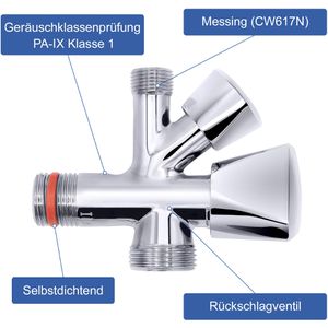 Produktbild für Eckventil Variosan 11114 Kombi, aus Messing, selbstdichtend