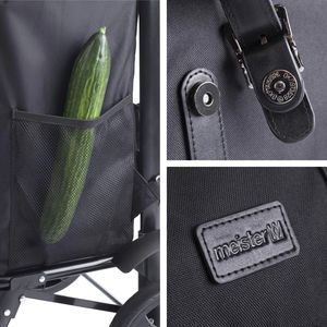Produktbild für Einkaufstrolley Meister Black Edition, schwarz, klappbar