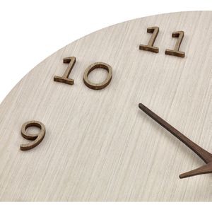 Produktbild für Wanduhr TFA 60.3072.01, Holz, analog, Quarzuhr